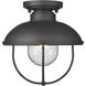Ansel 1 Light 11 inch Black Outdoor Flush Mount