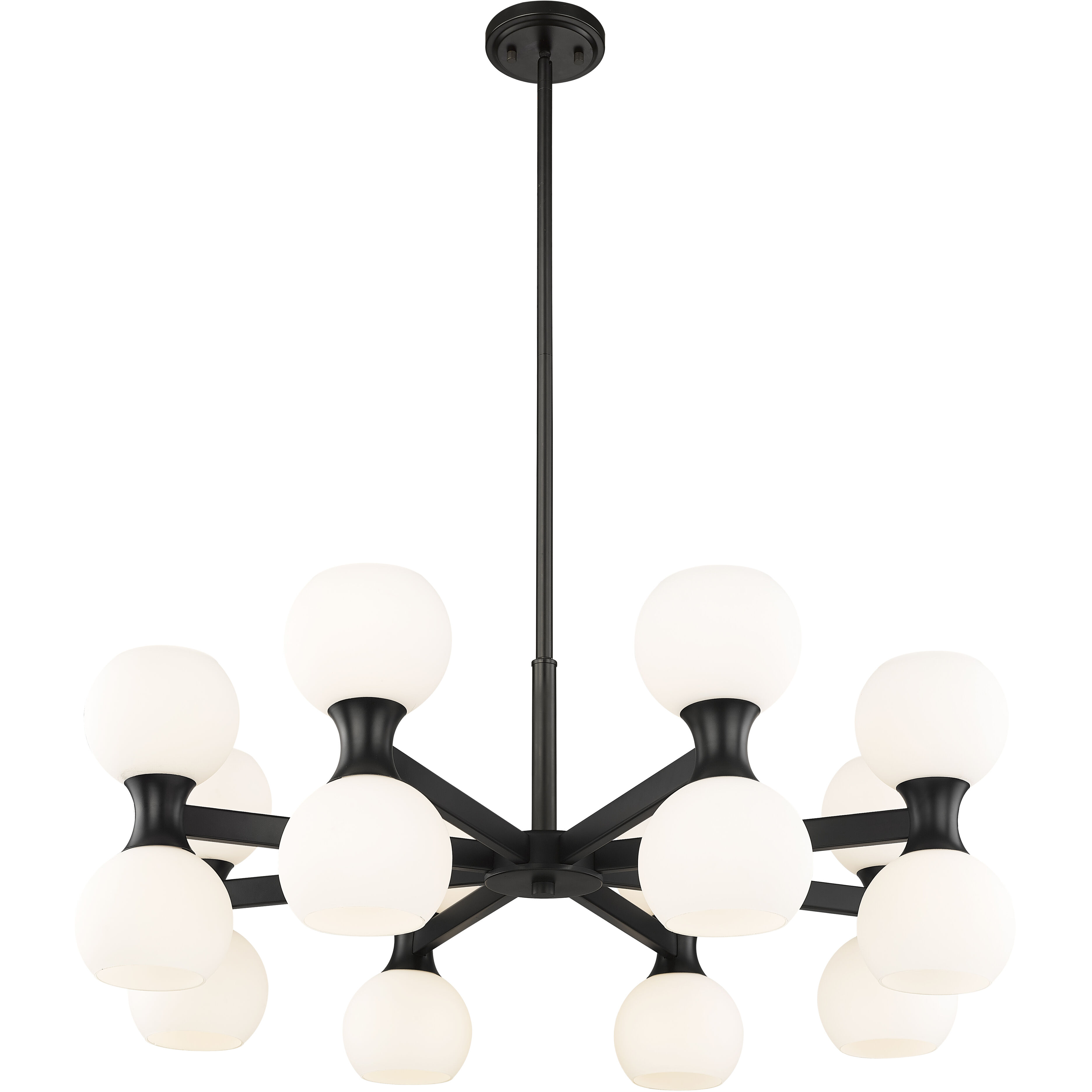 Artemis 16 Light 32 inch Matte Black Chandelier Ceiling Light