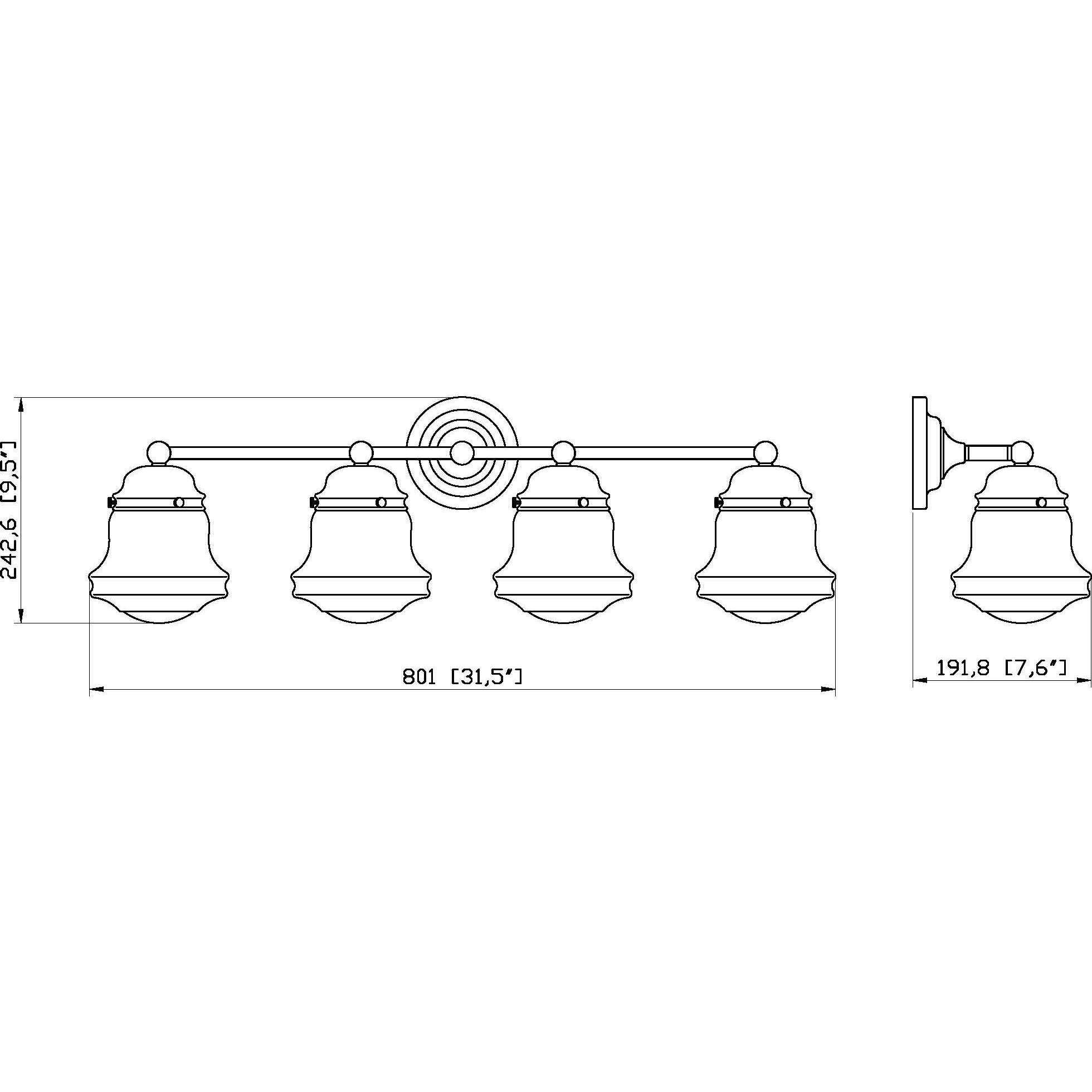 Vaughn 4 Light 31.5 inch Brushed Nickel Vanity Wall Light