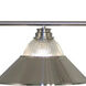 Annora 3 Light 52 inch Brushed Nickel Billiard Ceiling Light in 14.39, Clear Ribbed and Brushed Nickel Glass and Steel
