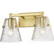 Analia 2 Light 16.5 inch Modern Gold Vanity Wall Light