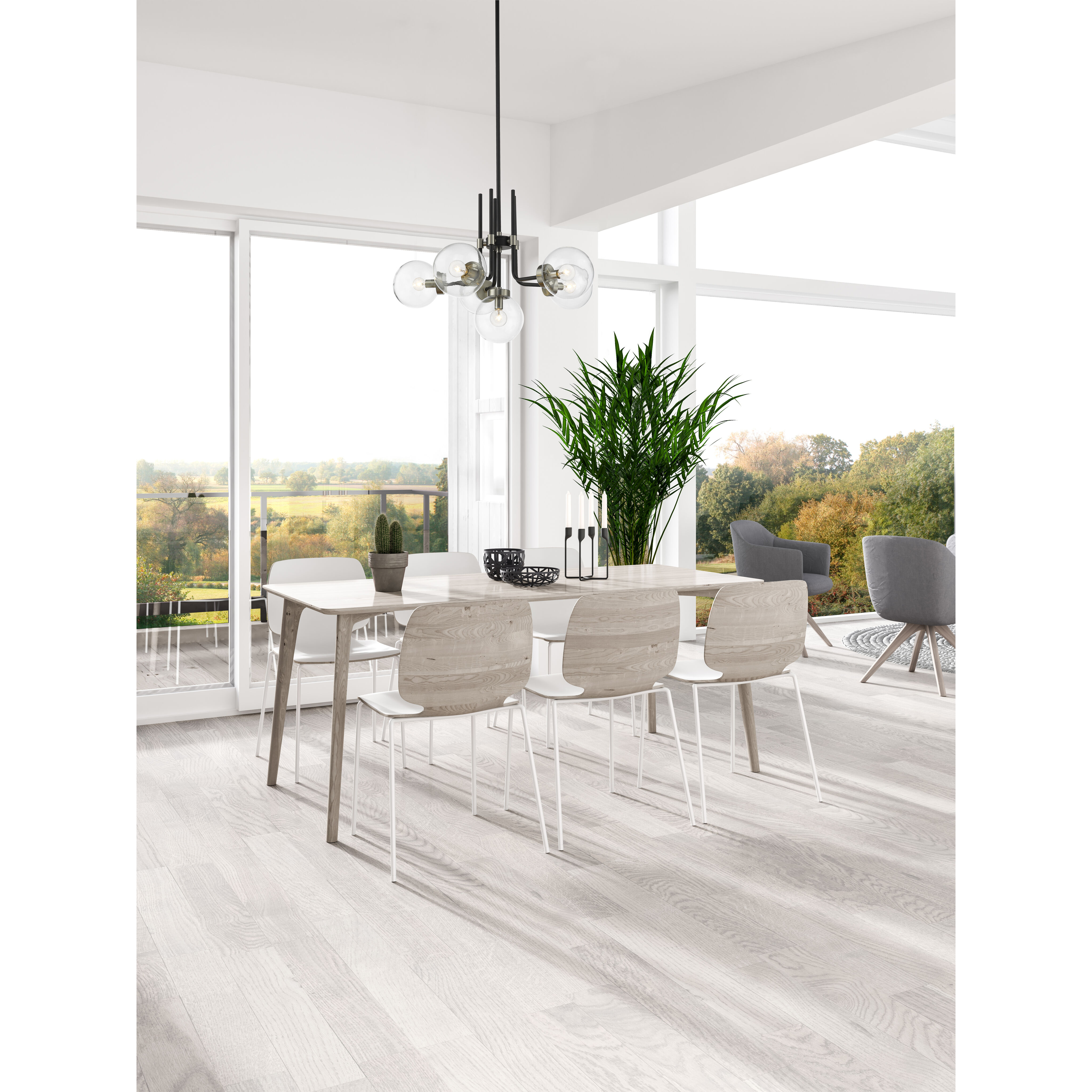 Parsons 6 Light 27 inch Matte Black and Brushed Nickel Chandelier Ceiling Light