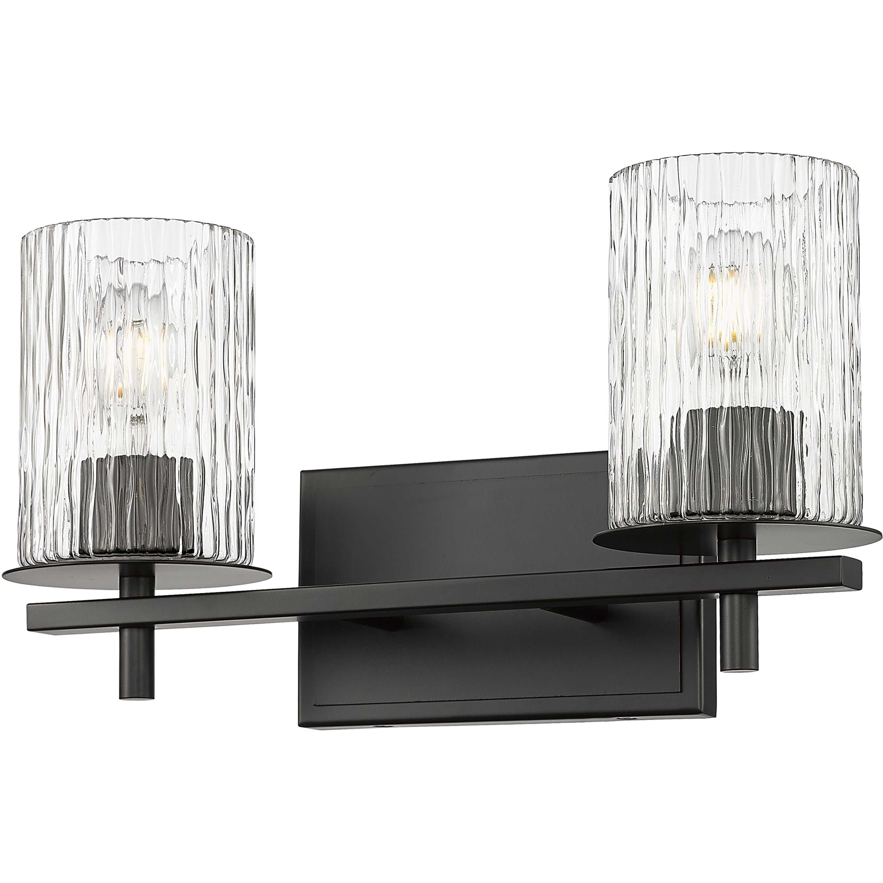 Grayson 2 Light 16 inch Matte Black Vanity Wall Light