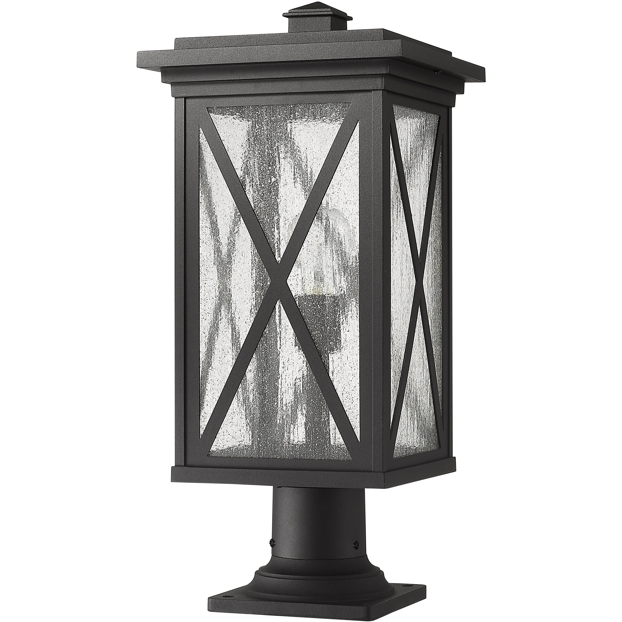 Brookside 1 Light 21.5 inch Black Outdoor Pier Mounted Fixture