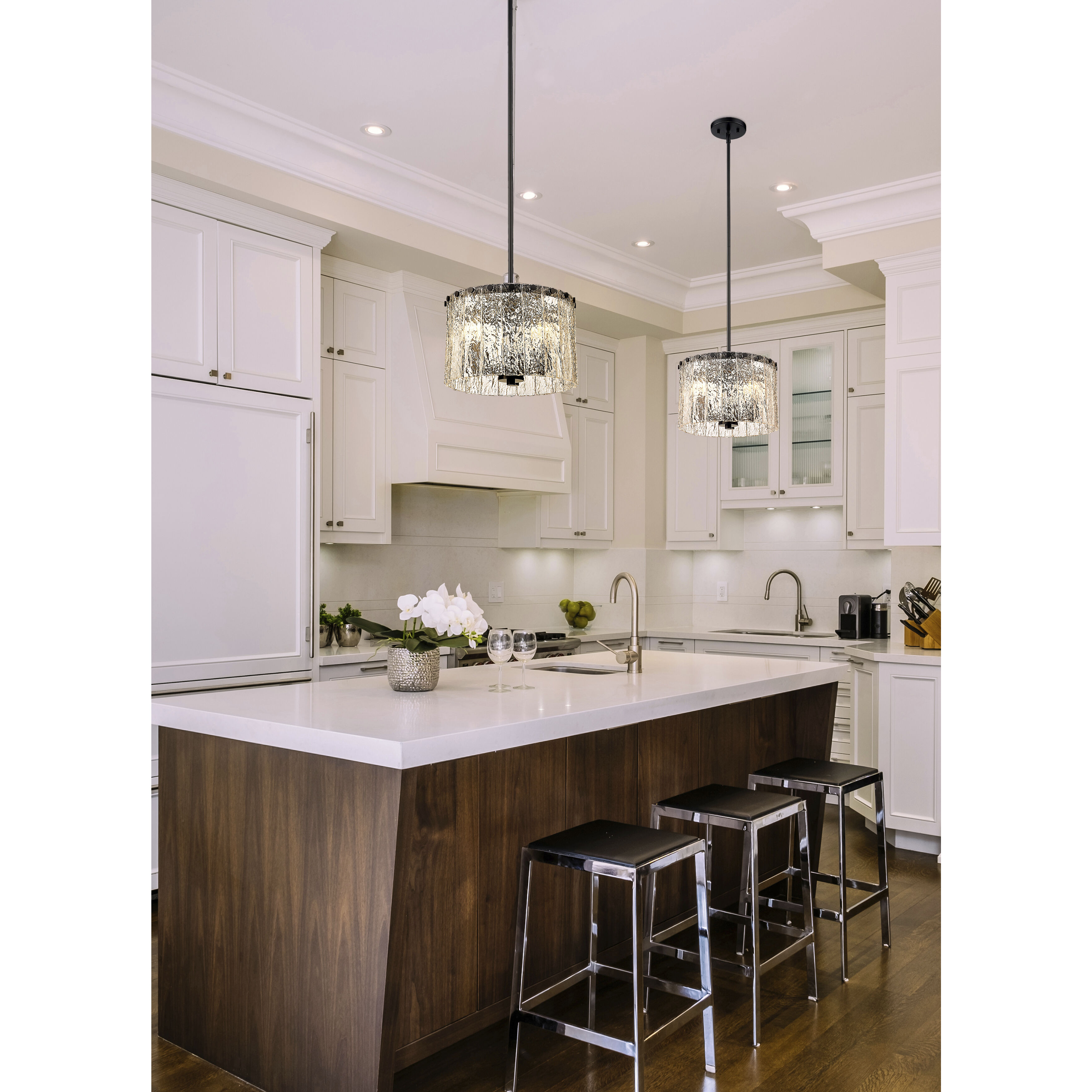 Glacier 3 Light 12.5 inch Matte Black Pendant Ceiling Light