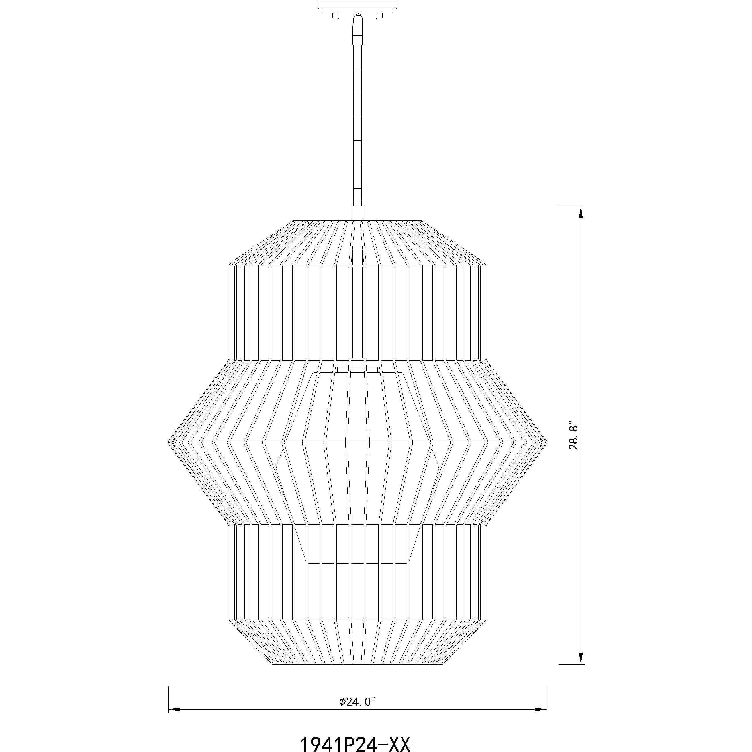 Orsay 1 Light 24 inch Matte Black Pendant Ceiling Light
