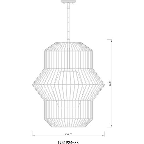 Orsay 1 Light 24 inch Matte Black Pendant Ceiling Light