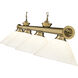 Cordon 4 Light 81.25 inch Rubbed Brass Billiard Ceiling Light in White Plastic