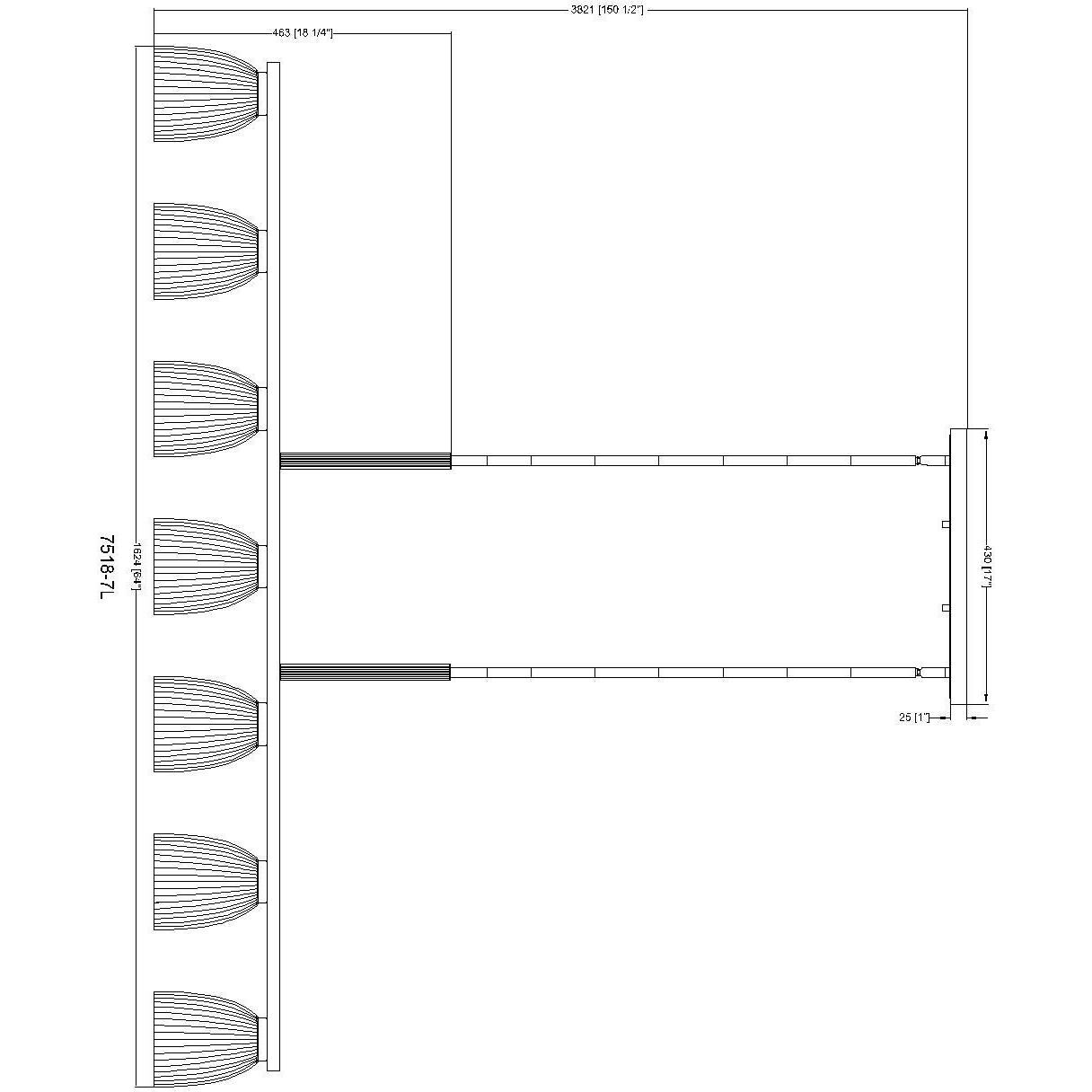 Naya Linear Chandelier Ceiling Light in Modern Gold