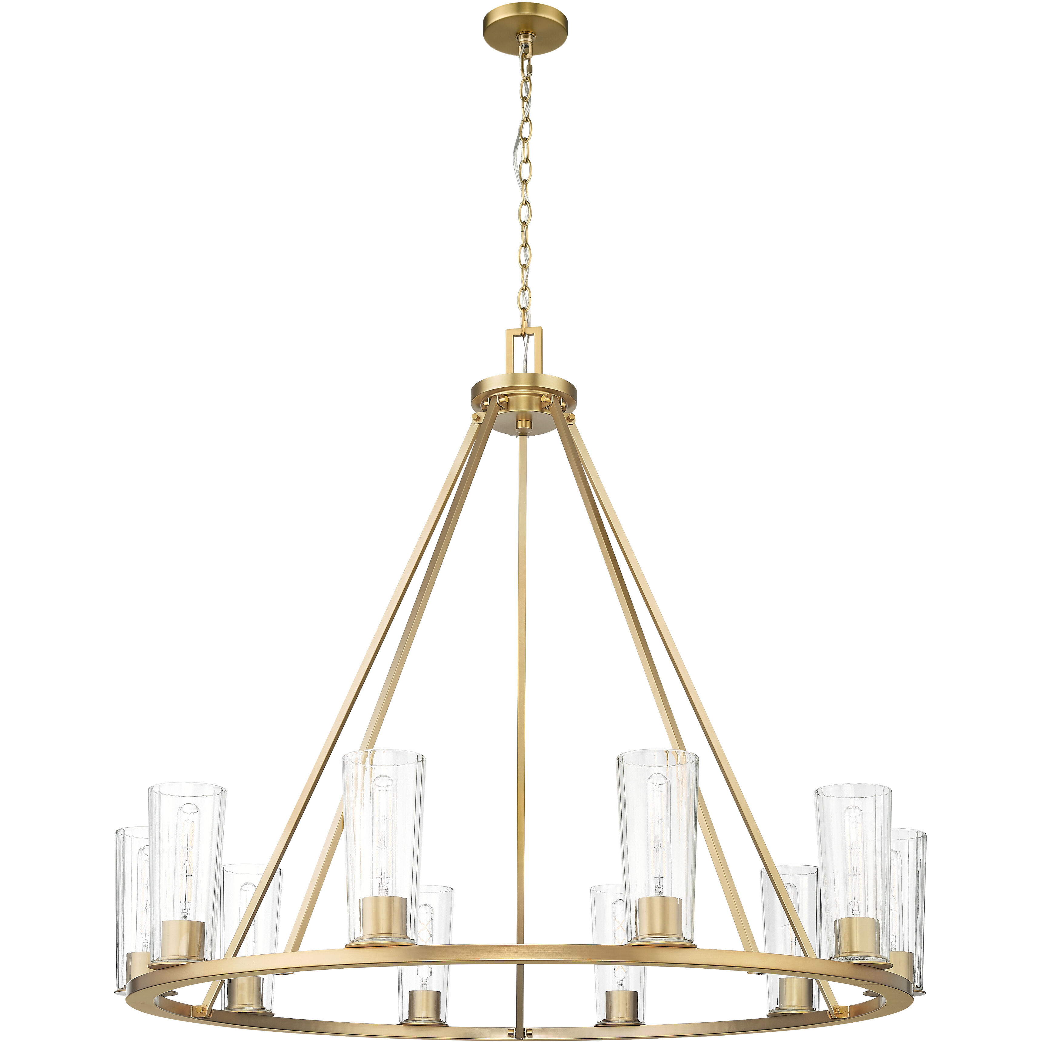 Titus 10 Light 46 inch Modern Gold Chandelier Ceiling Light
