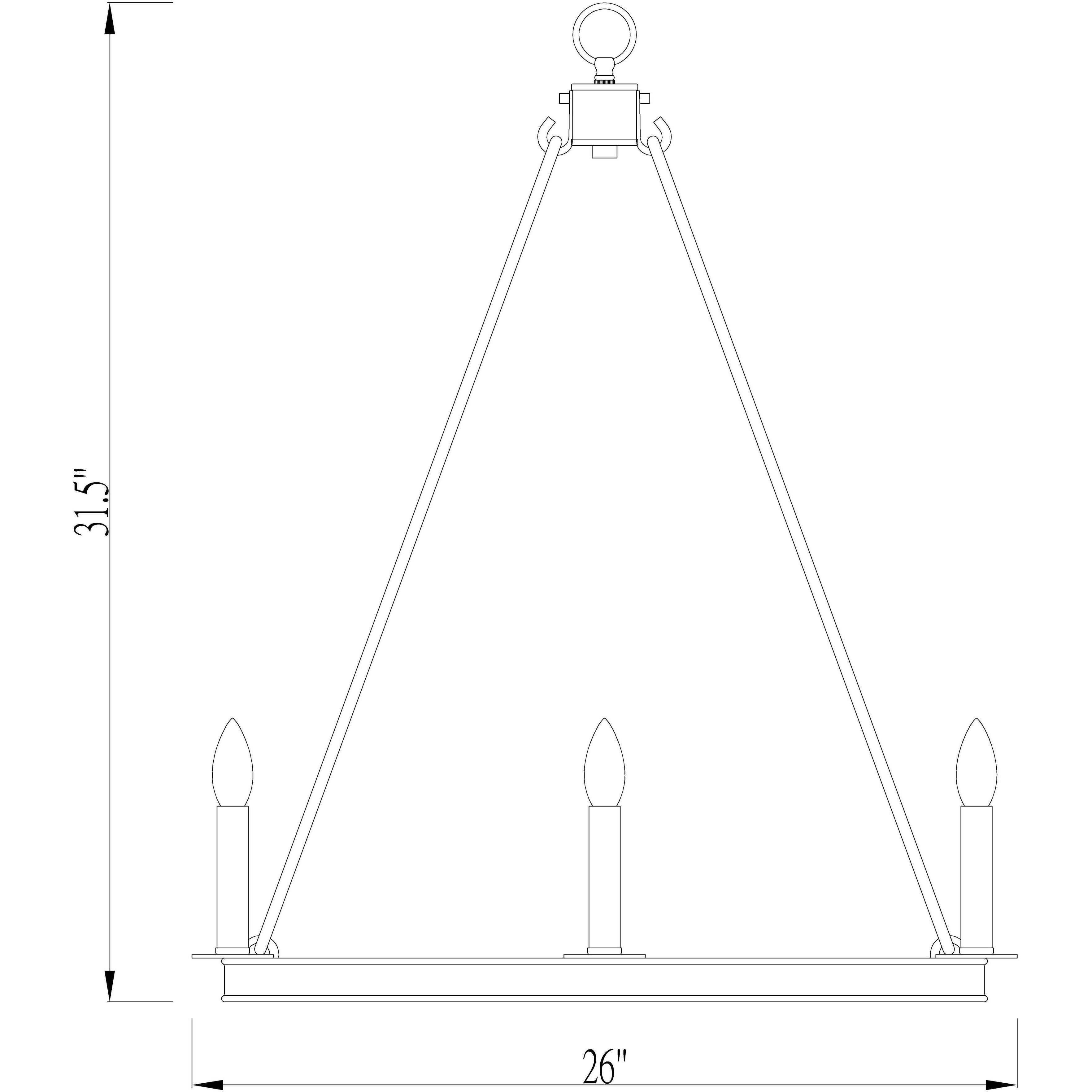 Barclay 8 Light 26 inch Matte Black Chandelier Ceiling Light