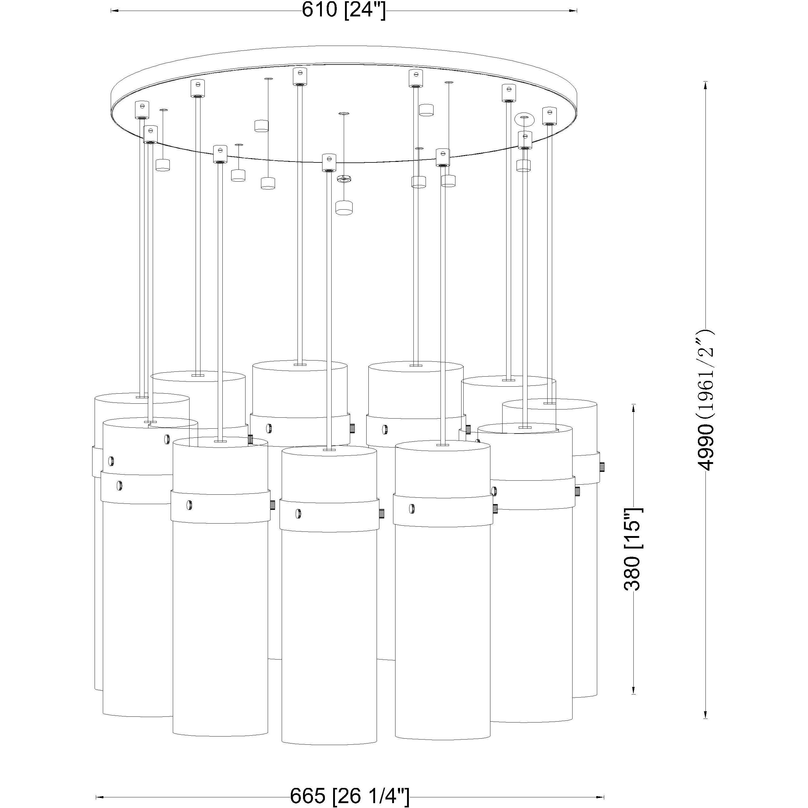 Fontaine 11 Light 26.25 inch Brushed Nickel Chandelier Ceiling Light