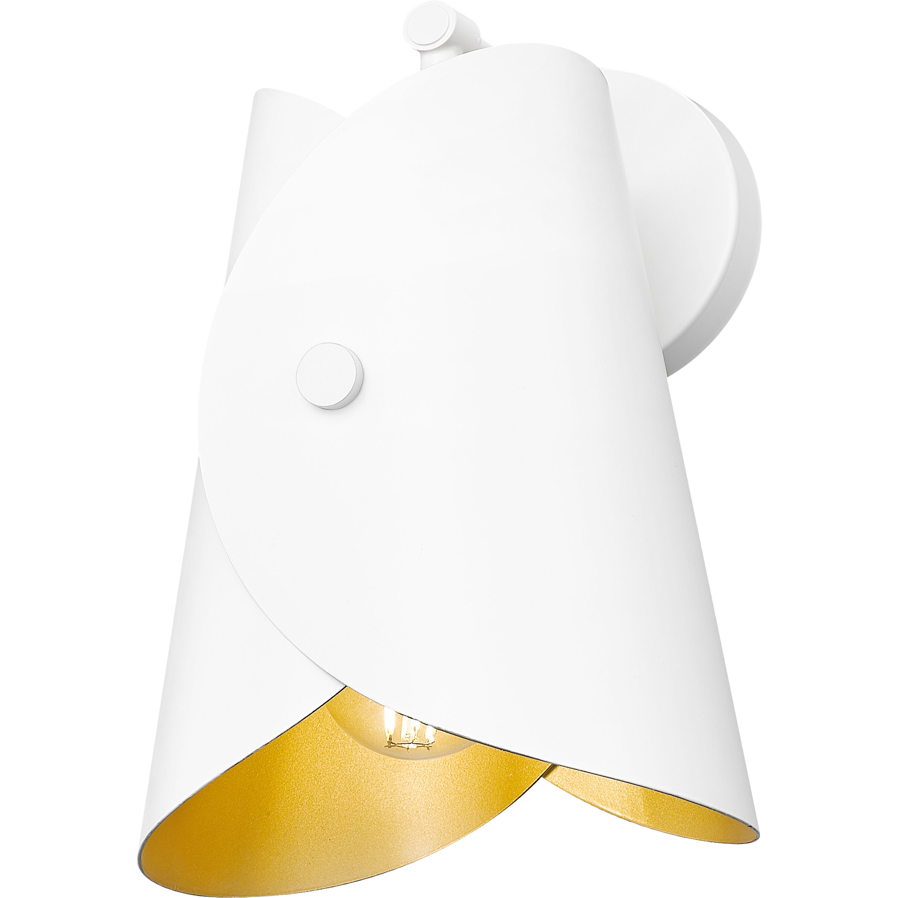 Salone Wall Sconce Wall Light in Matte White, Matte White Outer,  Gold Inner