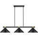 Bronte 3 Light 52.75 inch Matte Black and Rubbed Brass Billiard Light Ceiling Light
