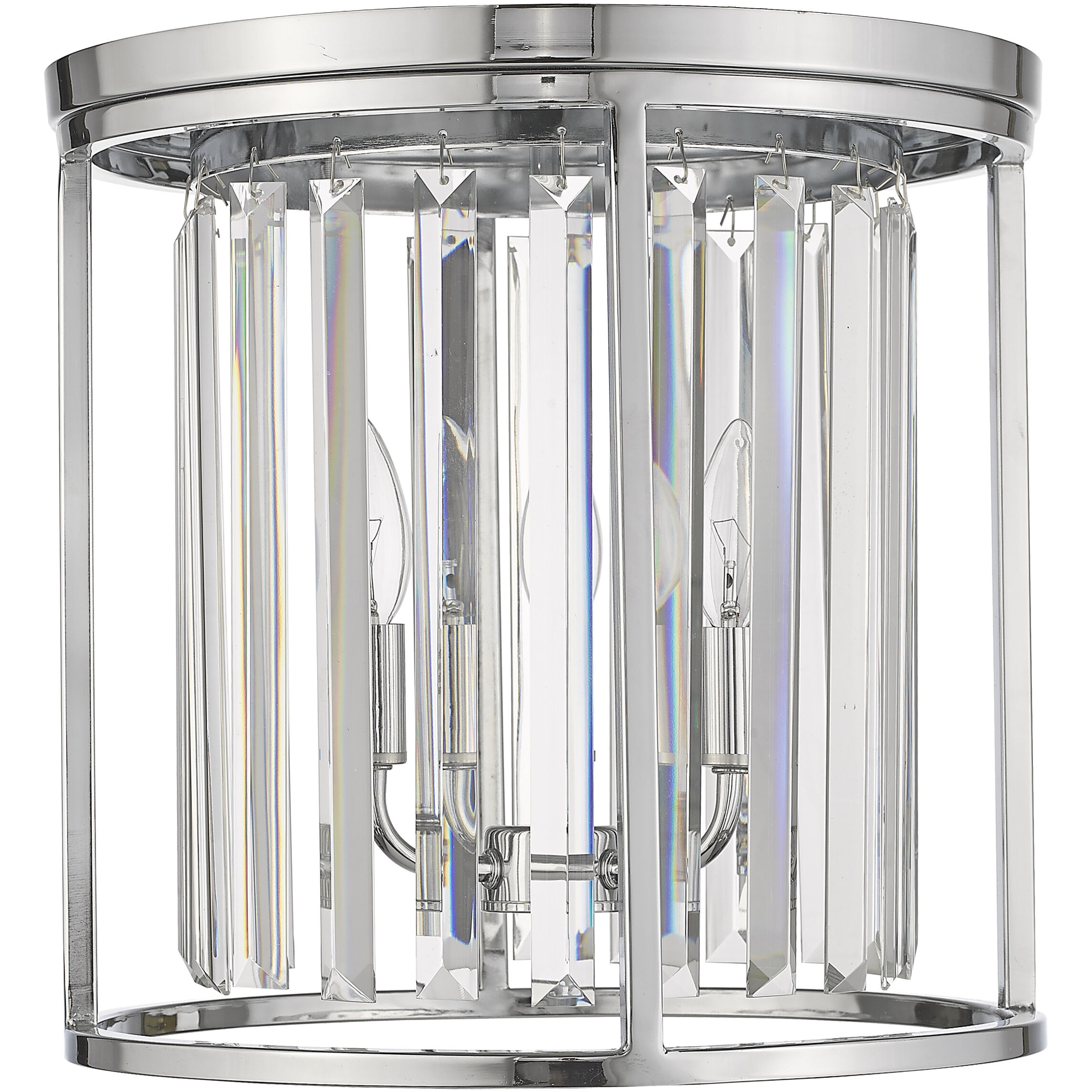 Monarch 3 Light 14 inch Chrome Flush Mount Ceiling Light in 10