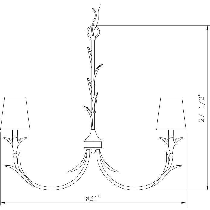 Aslin 6 Light 31 inch Textured White Chandelier Ceiling Light