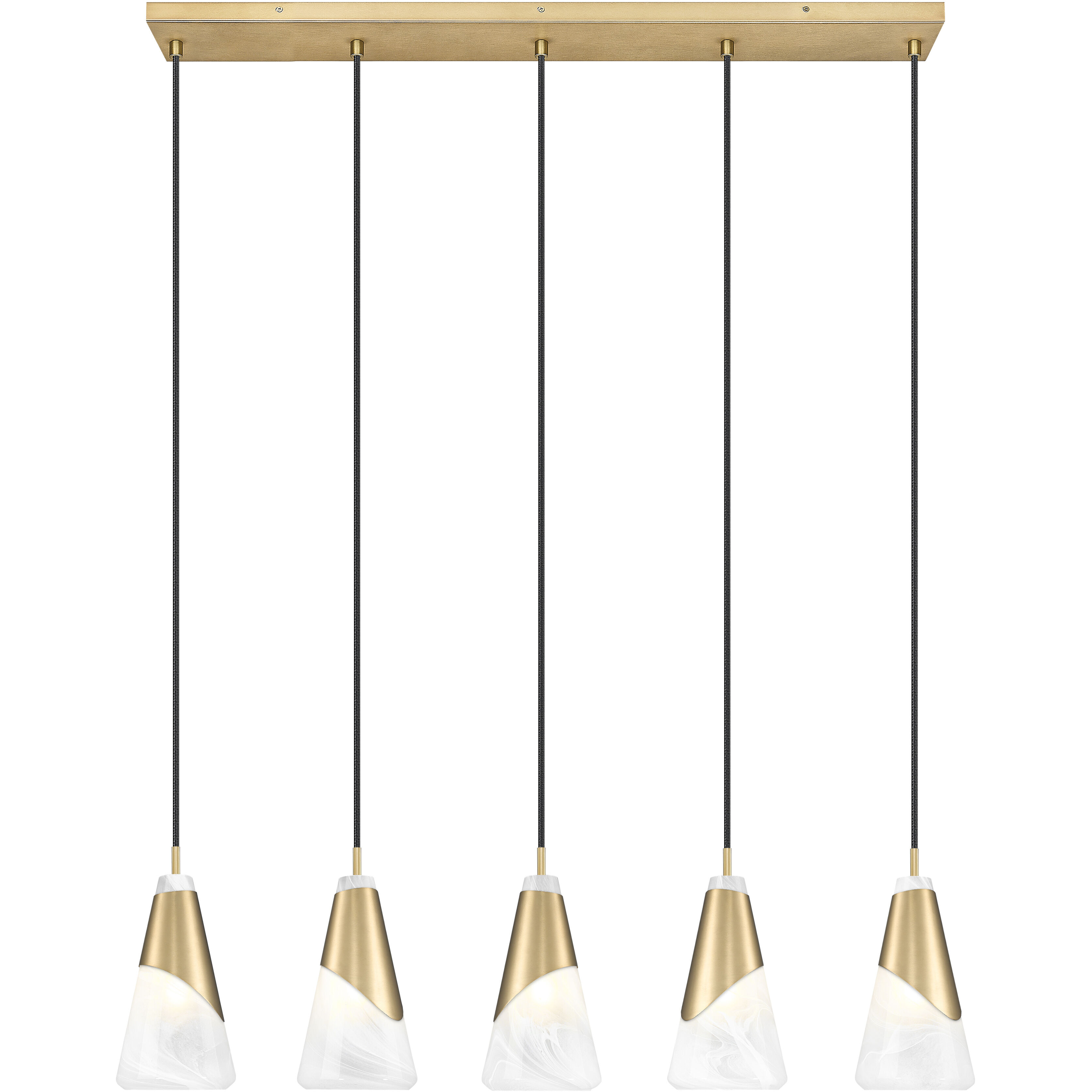 Aimie Linear Chandelier Ceiling Light in Modern Gold
