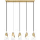 Aimie Linear Chandelier Ceiling Light in Modern Gold