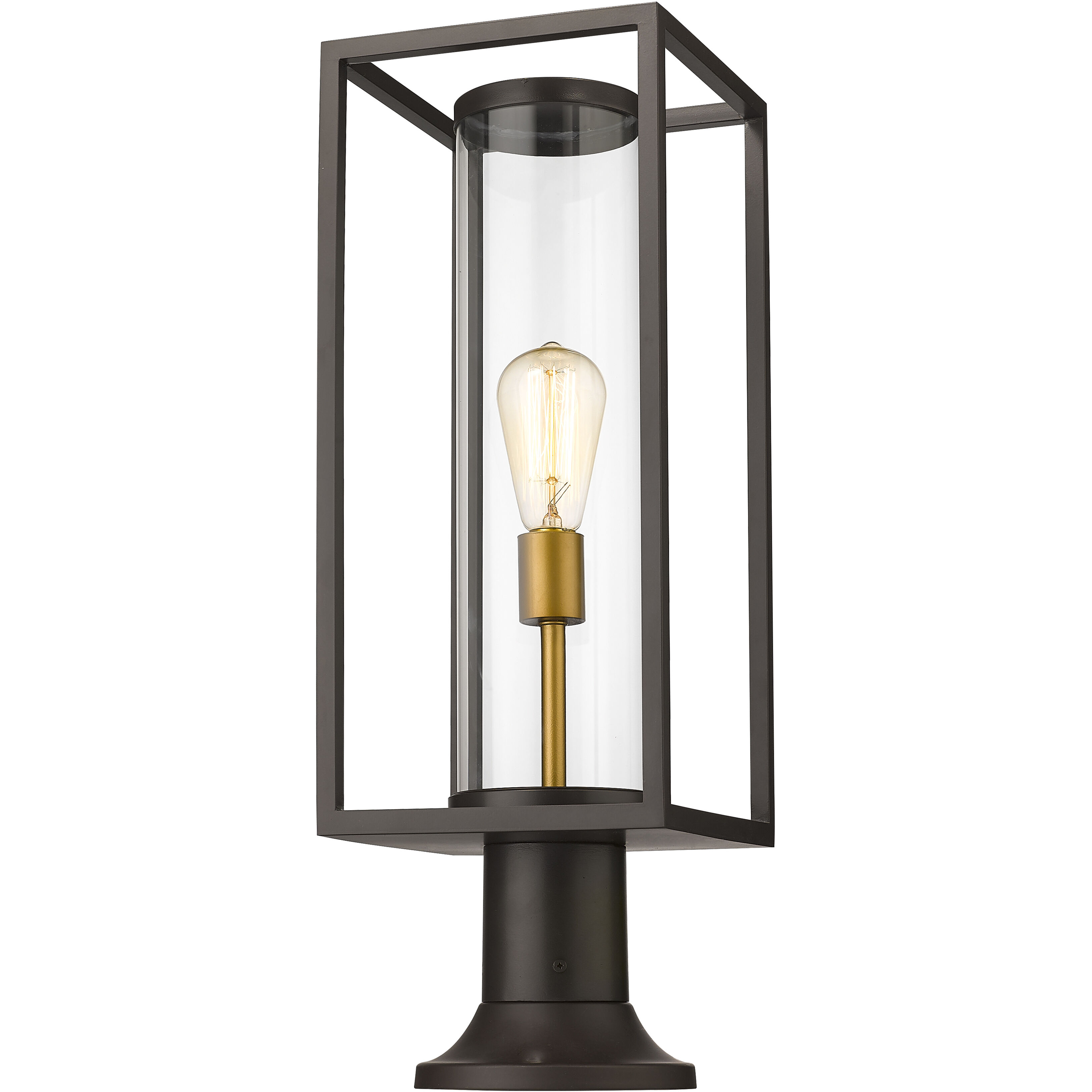 Dunbroch 1 Light 23.75 inch Deep Bronze and Outdoor Brass Outdoor Pier Mounted Fixture