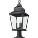 Raphael 3 Light 30 inch Sand Black Outdoor Pier Mounted Fixture in Soft Sand Black