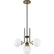 Parsons 4 Light 22 inch Matte Black and Olde Brass Chandelier Ceiling Light