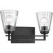 Lyna 2 Light 16 inch Matte Black Bathroom Vanity Light Wall Light