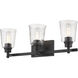 Bohin 3 Light 24 inch Matte Black Vanity Wall Light