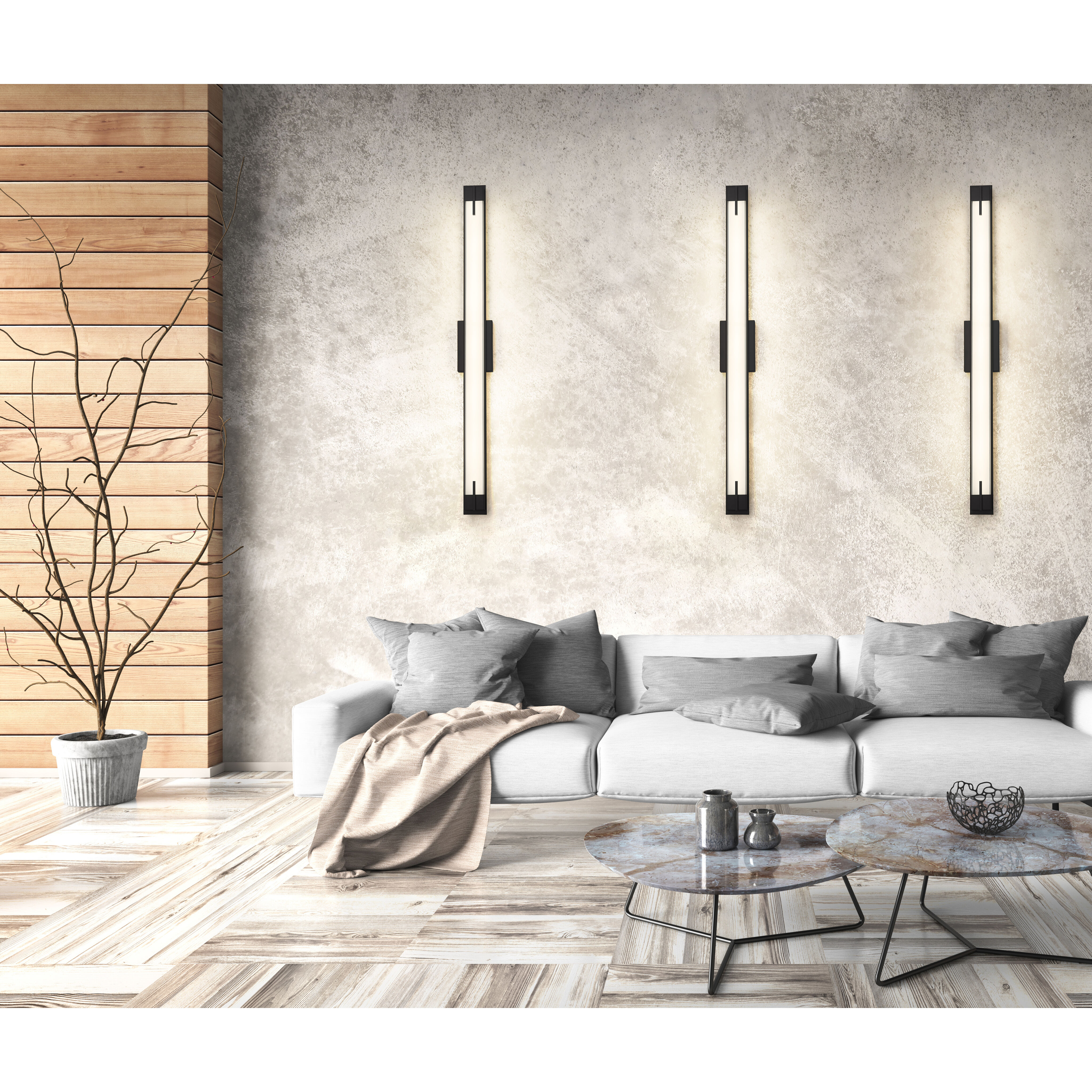 Chase LED 43 inch Matte Black Bath Vanity Light Wall Light