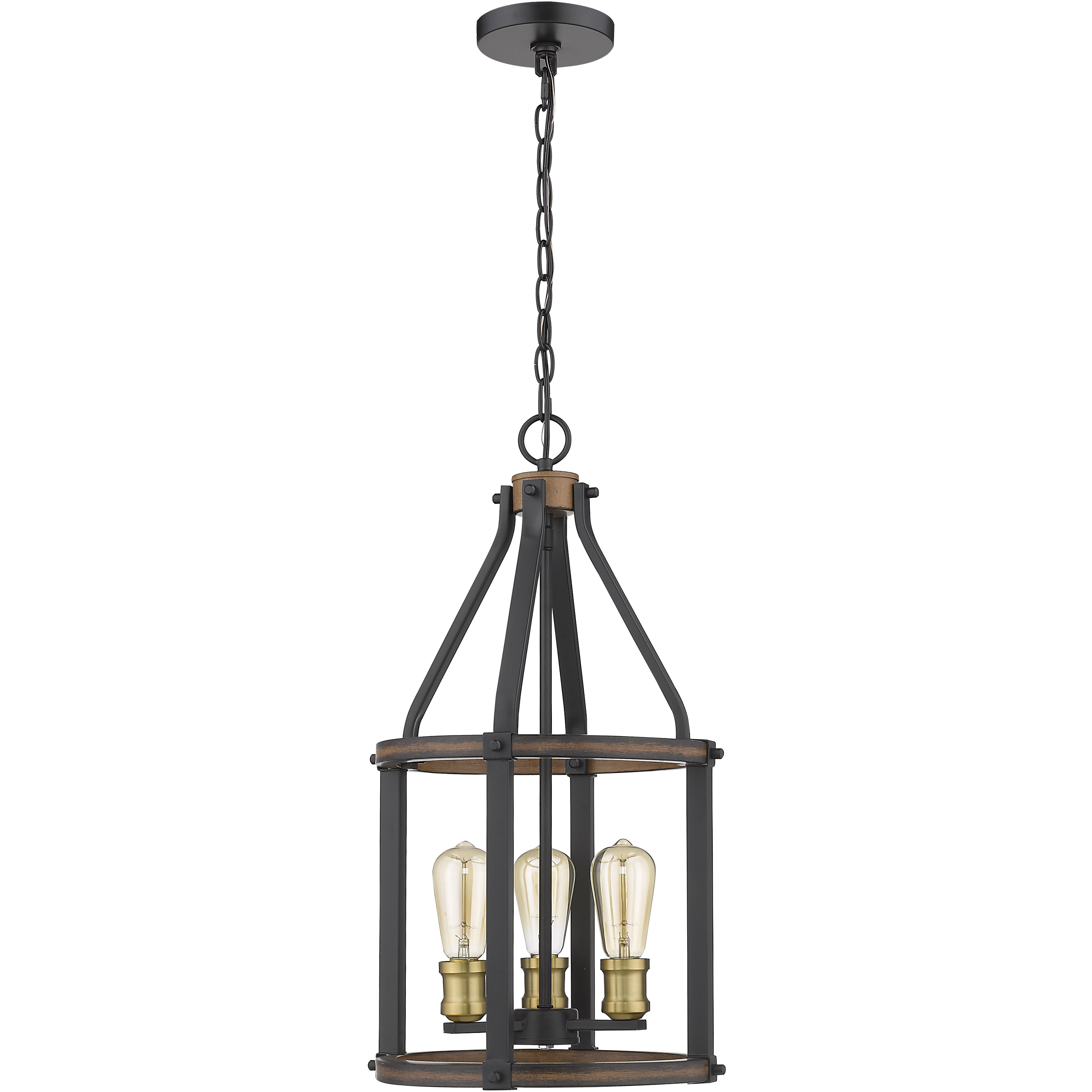 Kirkland 3 Light 12 inch Rustic Mahogany Pendant Ceiling Light