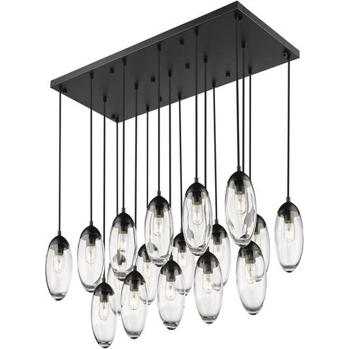 Arden 17 Light 42 inch Matte Black Linear Chandelier Ceiling Light