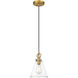 Harper 1 Light 8 inch Rubbed Brass Pendant Ceiling Light