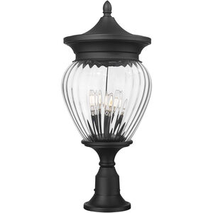 Davina 4 Light 27.25 inch Black Outdoor Pier Mounted Fixture in G9