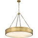 Anders LED 33 inch Rubbed Brass Chandelier Ceiling Light