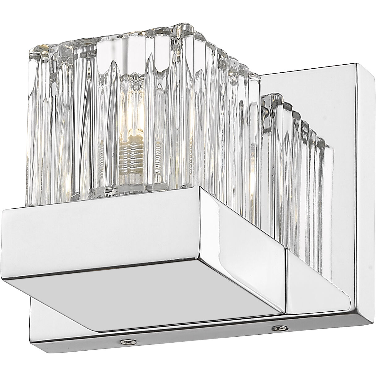 Fallon 1 Light 6 inch Chrome Wall Sconce Wall Light in G9, Clear Ribbed and Frosted