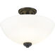 Ashton 3 Light 15.75 inch Matte Black Semi Flush Mount Ceiling Light in 6