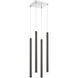 Forest LED 9.5 inch Chrome Chandelier Ceiling Light in 4, Pearl Black Steel, 15