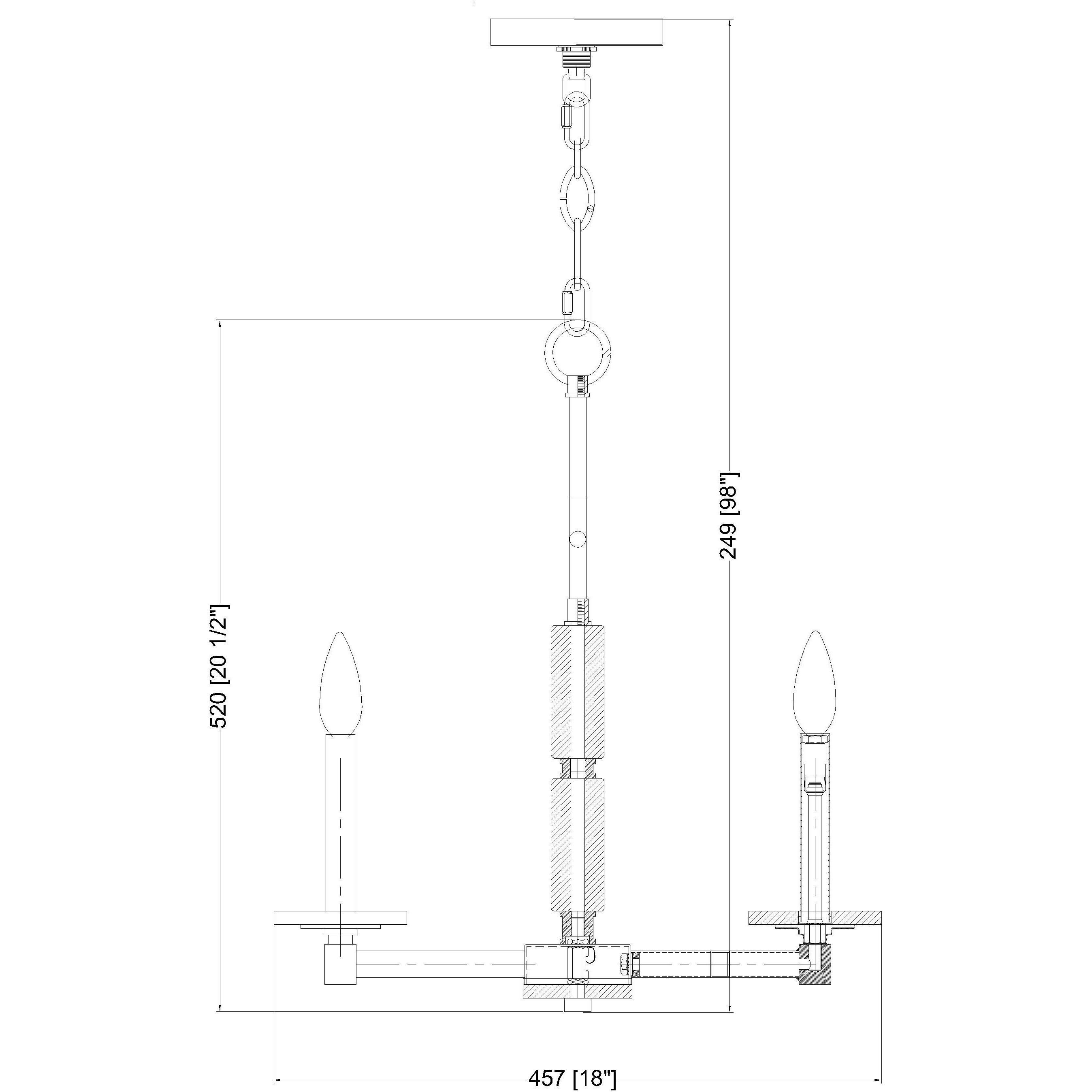 Kaden 5 Light 18 inch Matte Black Chandelier Ceiling Light