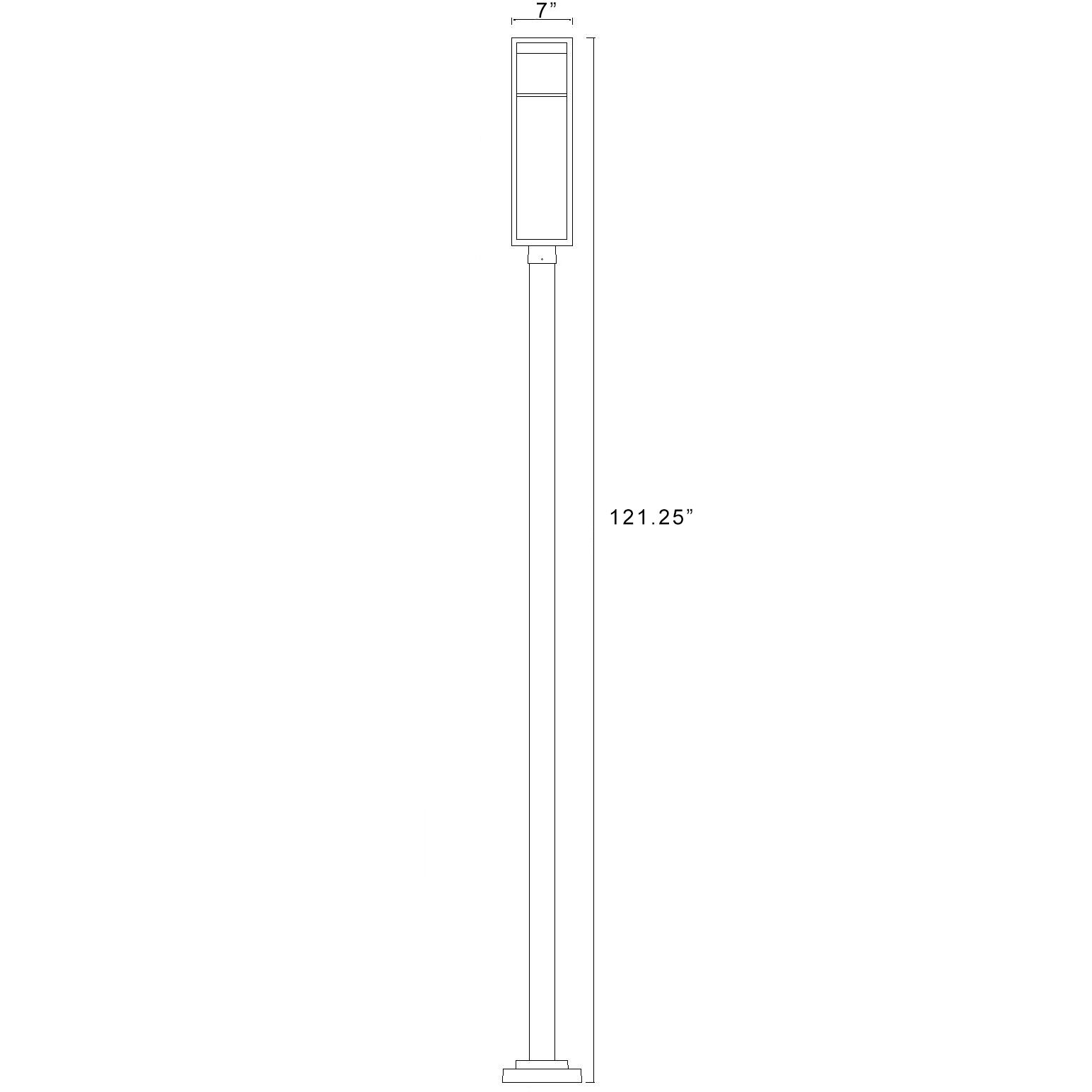 Barwick LED 113.75 inch Black Outdoor Post Mounted Fixture