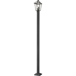 Talbot 3 Light 114 inch Black Outdoor Post Mounted Fixture in Clear Beveled Glass