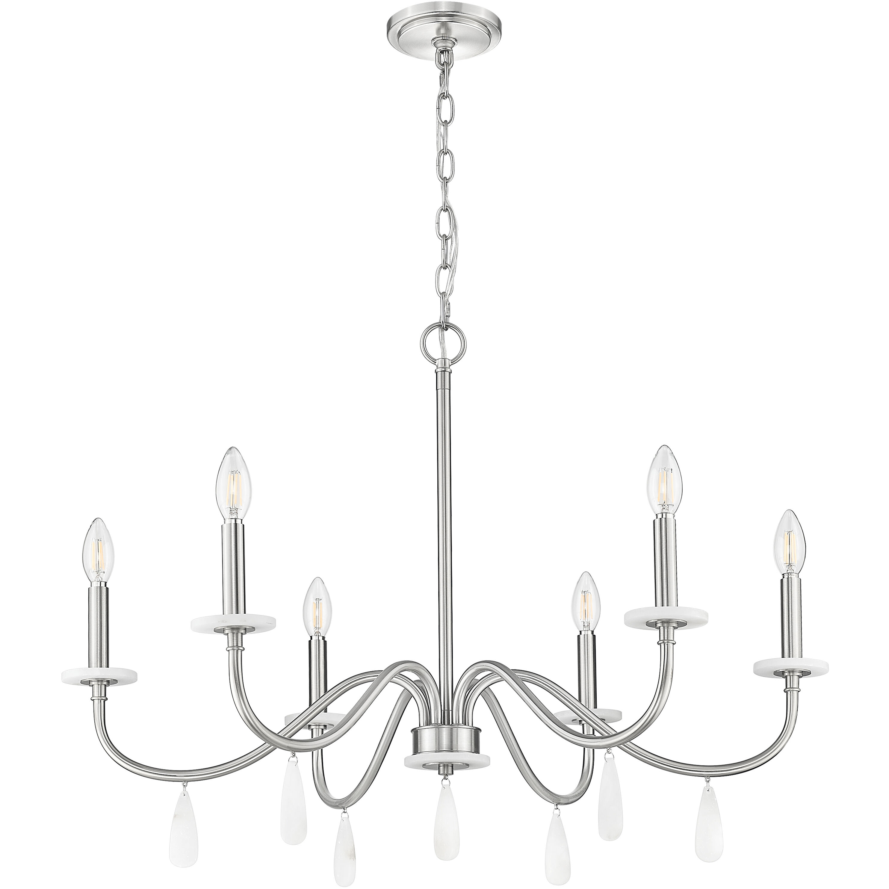 Toussant 6 Light 32 inch Brushed Nickel Chandelier Ceiling Light