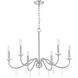 Toussant 6 Light 32 inch Brushed Nickel Chandelier Ceiling Light