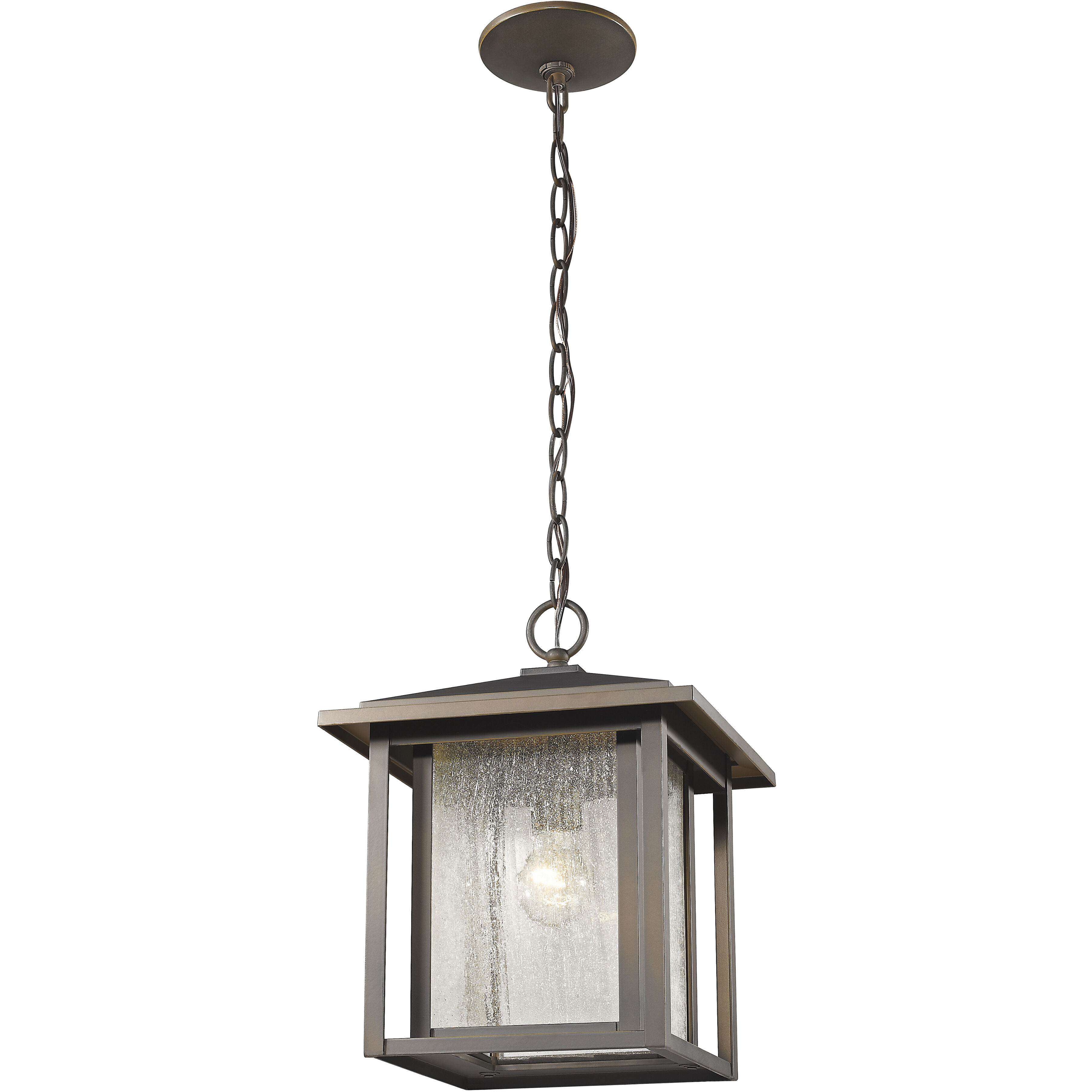 Aspen 1 Light 11 inch Oil Rubbed Bronze Outdoor Chain Mount Ceiling Fixture
