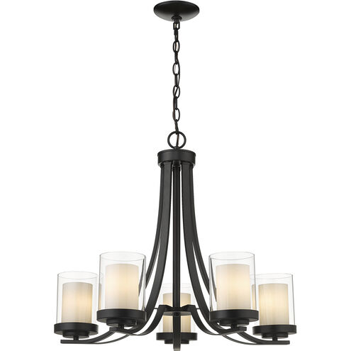 Willow 5 Light 25.25 inch Matte Black Chandelier Ceiling Light