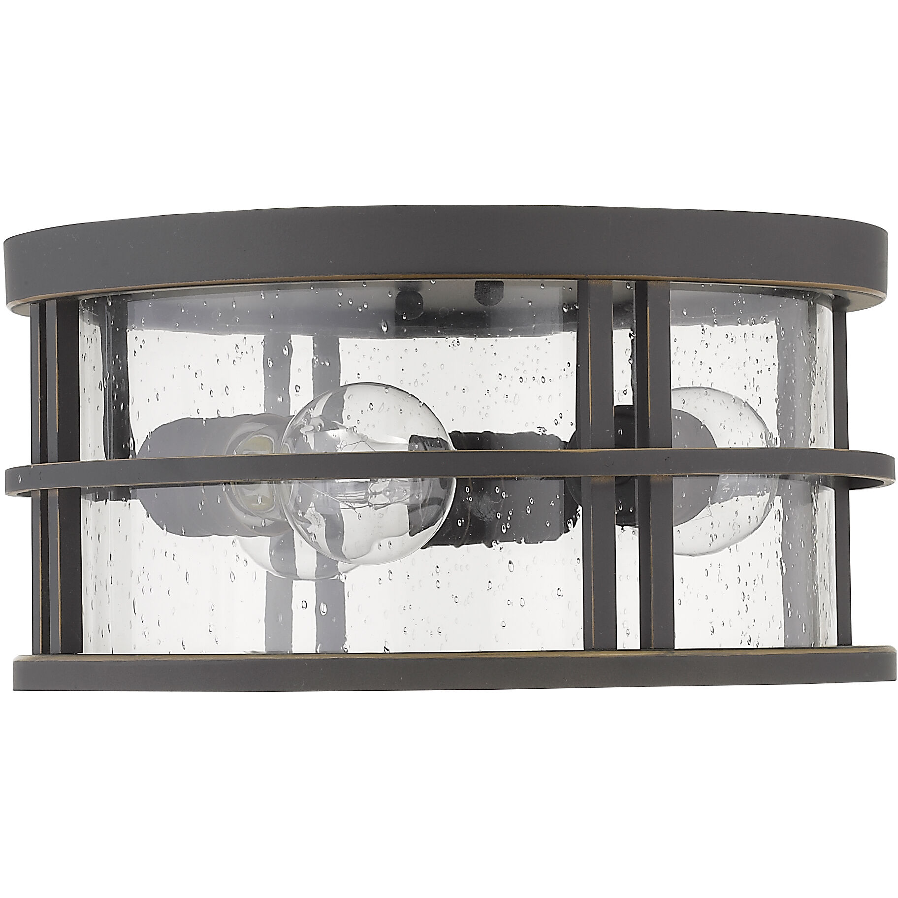 Jordan 3 Light 12 inch Oil Rubbed Bronze Outdoor Flush Mount