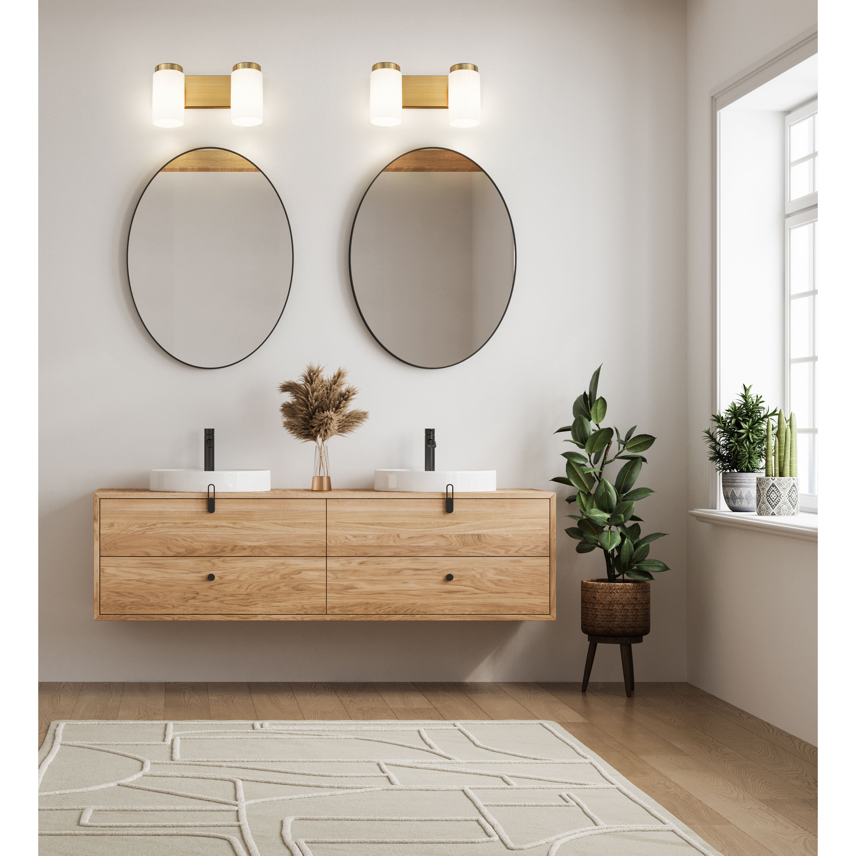 Burk 2 Light 13.75 inch Luxe Gold Bath Vanity Light Wall Light
