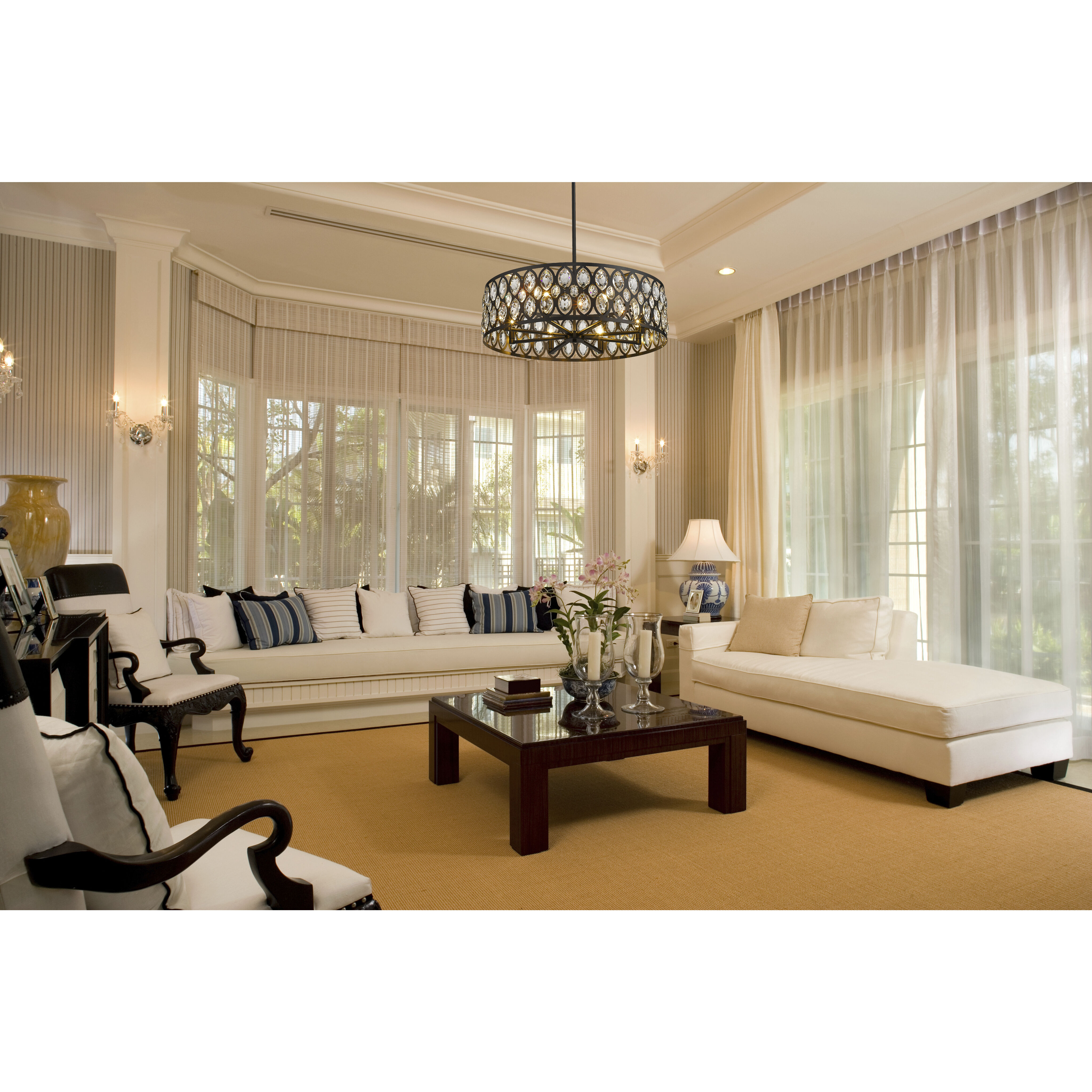 Dealey 8 Light 30.25 inch Matte Black Chandelier Ceiling Light