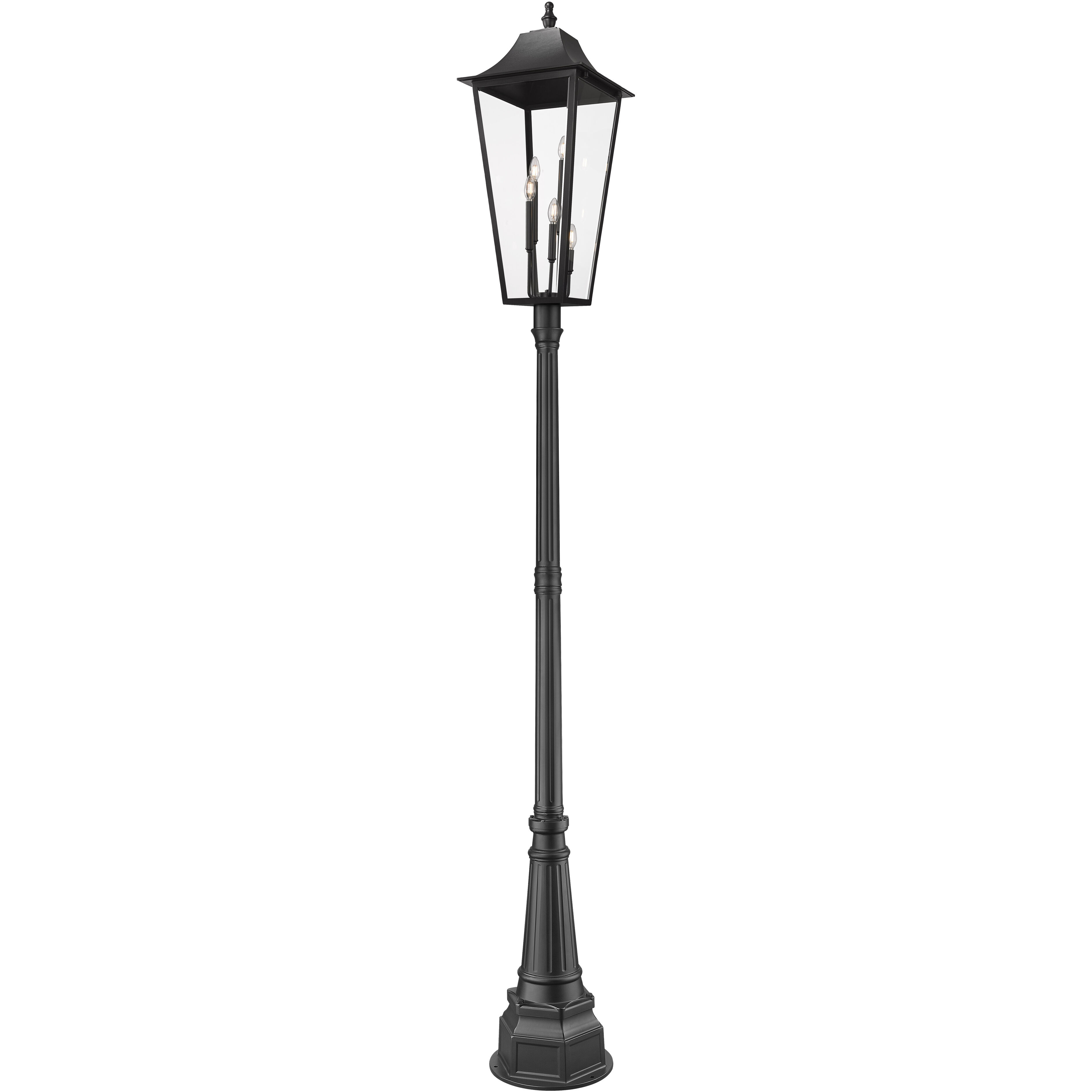 Gannon 5 Light 122.25 inch Black Outdoor Post Mounted Fixture in G9