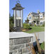 Tiberius 6 Light 36.5 inch Black Outdoor Pier Mounted Fixture in Clear Seedy Glass