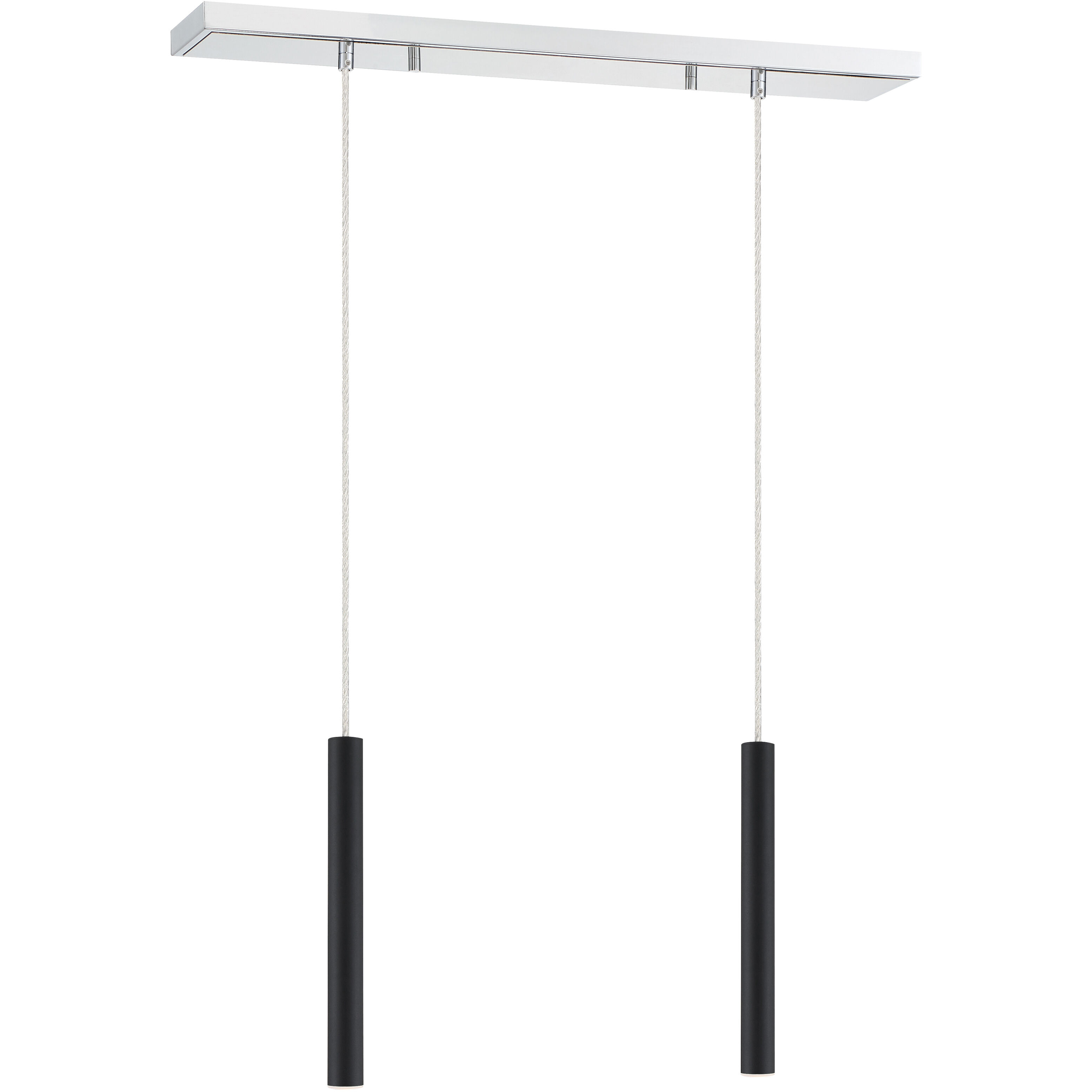 Forest LED 30 inch Chrome Linear Chandelier Ceiling Light in 2, 11, Matte Black Steel