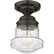 Vaughn 1 Light 6 inch Bronze Flush Mount Ceiling Light